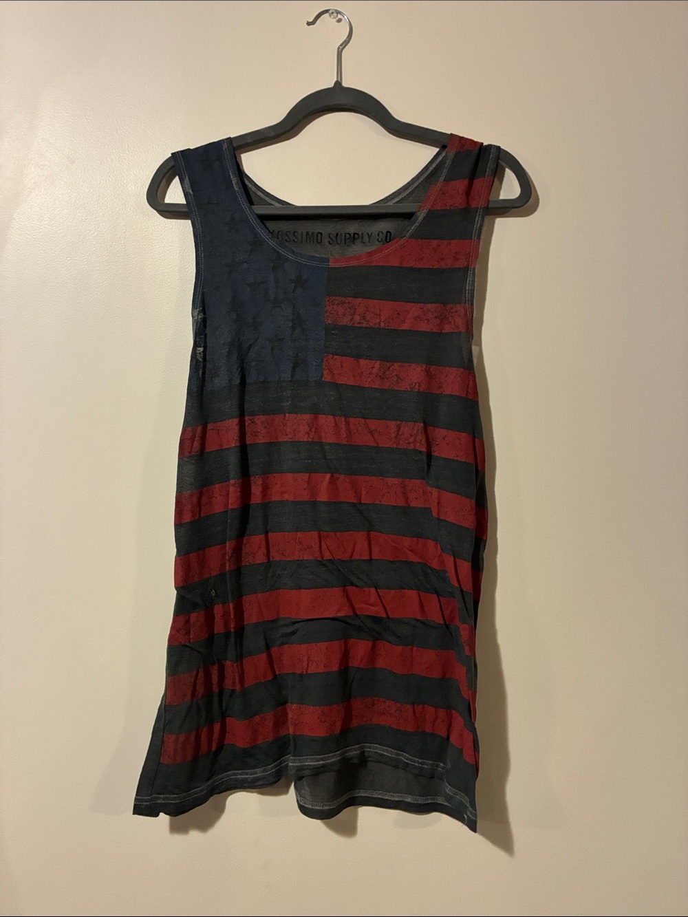 Mossimo Supply Co. Patriotic Red & Navy Graphic Tank